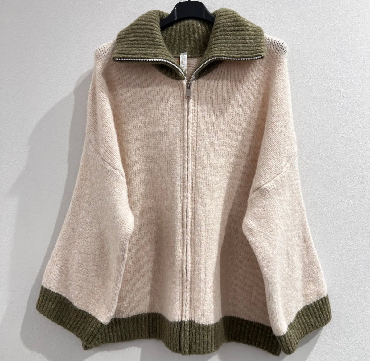 Strickcardigan mit Reißverschluss