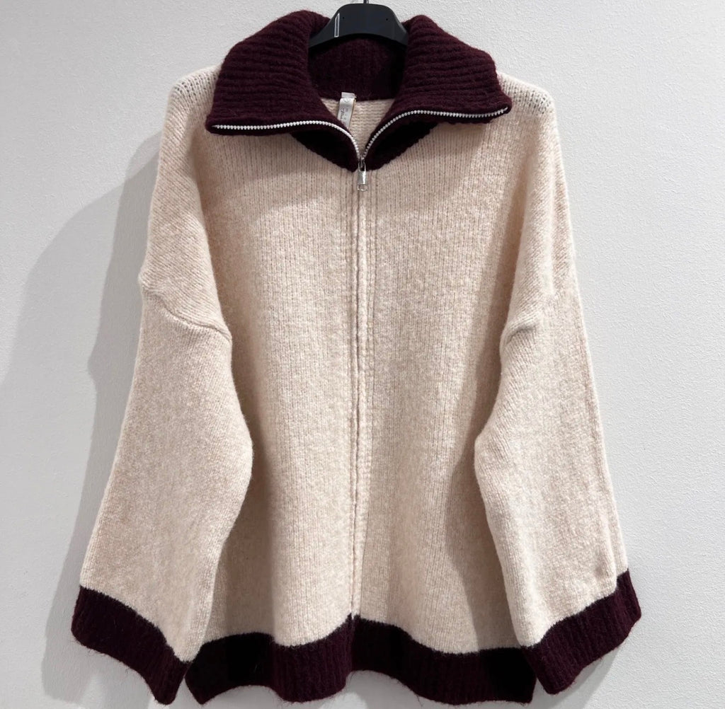 Strickcardigan mit Reißverschluss