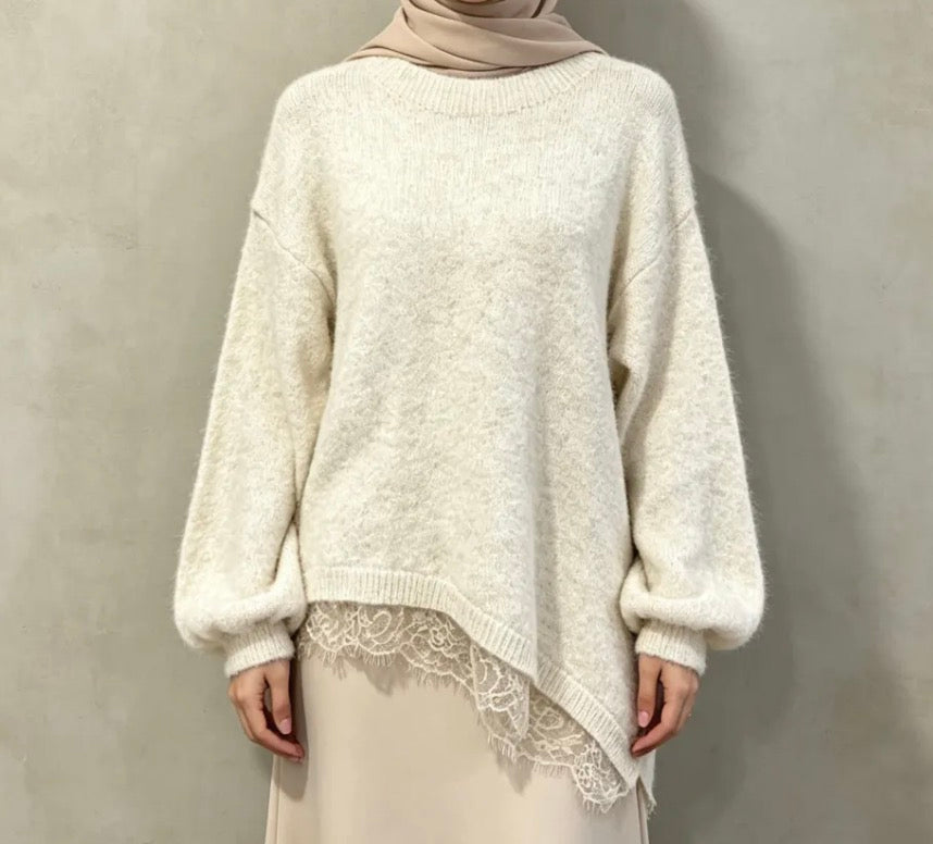 Pullover mit Spitze