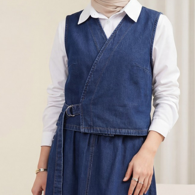 Jeans Zweiteiler mit Rock